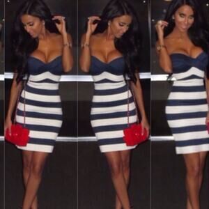 Want My Look Bandage Strapless Dress Size Small Black